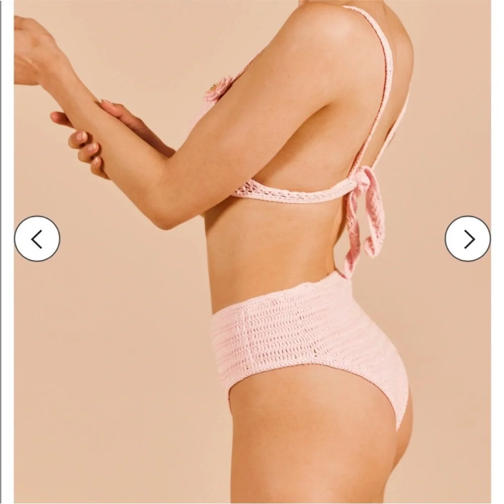 NWOT Maiyo Rose Crochet High Rise Bikini Bottom - Picture 8 of 11